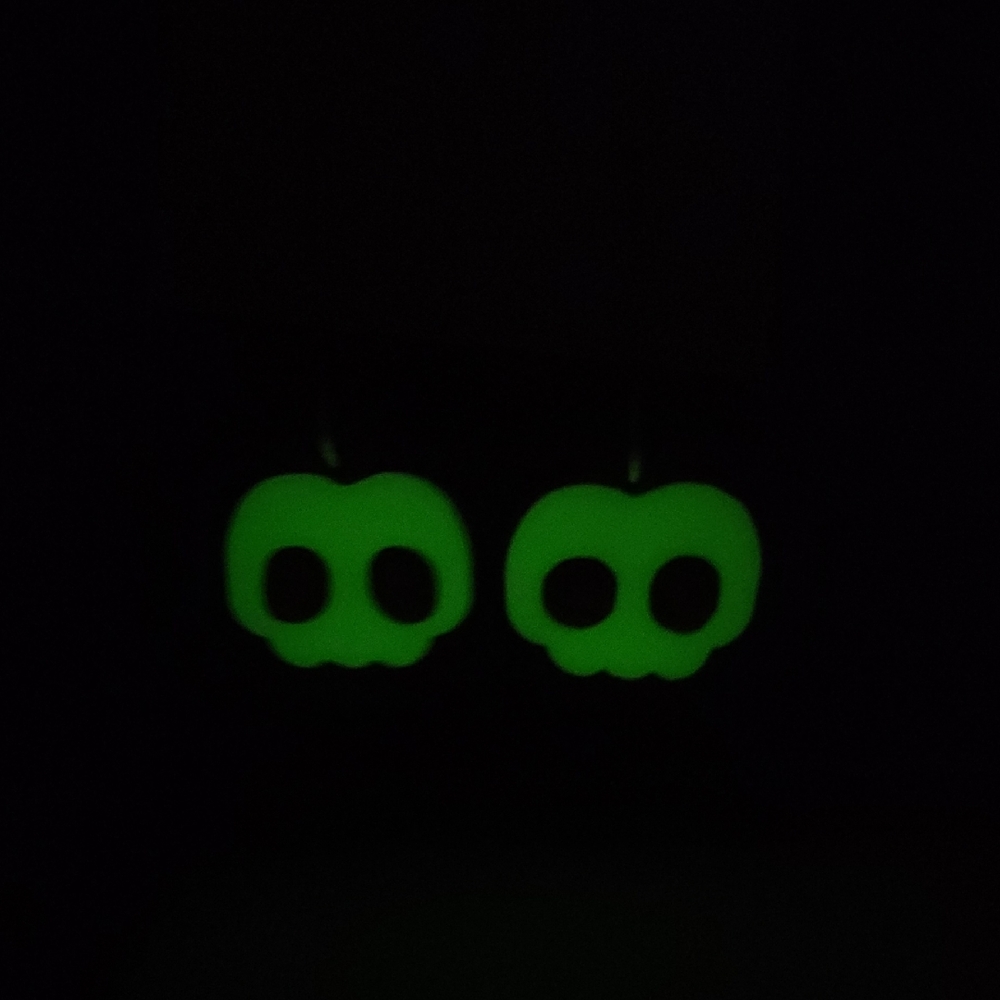 Glow In The Dark Poison Apple Hoop Earrings Handmade